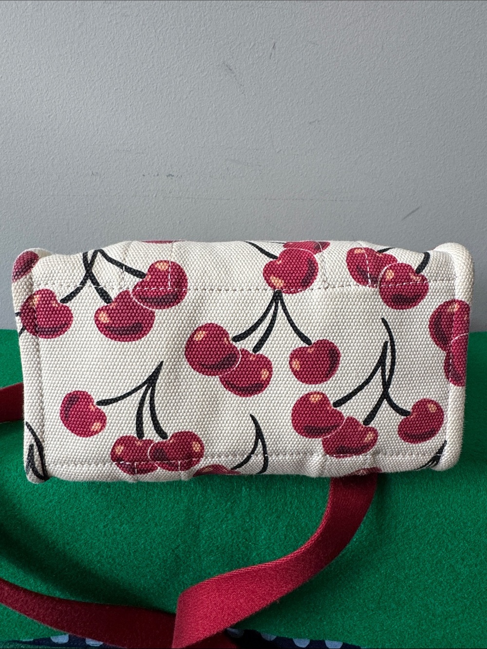 🍒Coach Cream Canvas Mini Tote with Pink Cherry Print and ❤️red Strap🍒 - Picture 17 of 17